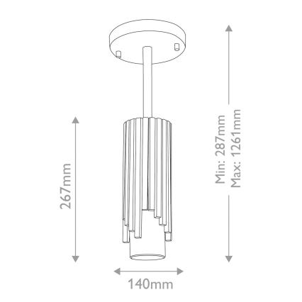 Elstead - Liustra ant strypo MARVELE 1xE14/40W/230V auksinė