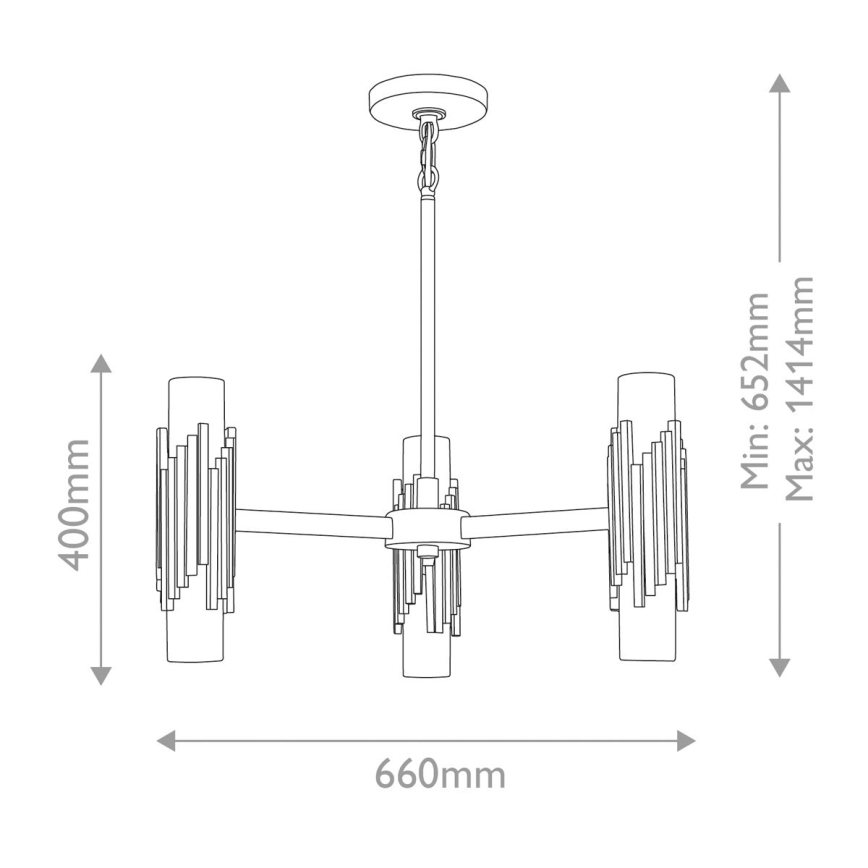 Elstead - Pakabinamas šviestuvas ant strypo MARVELE 6xE14/40W/230V auksinis