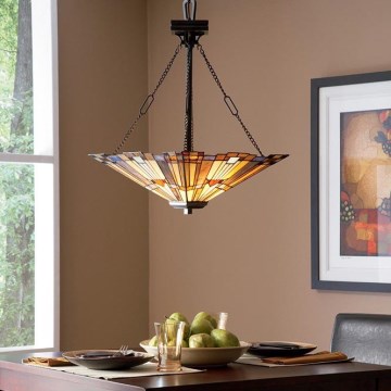 Elstead - Pakabinama liustra su grandine Tiffany INGLENOOK 3xE27/100W/230V