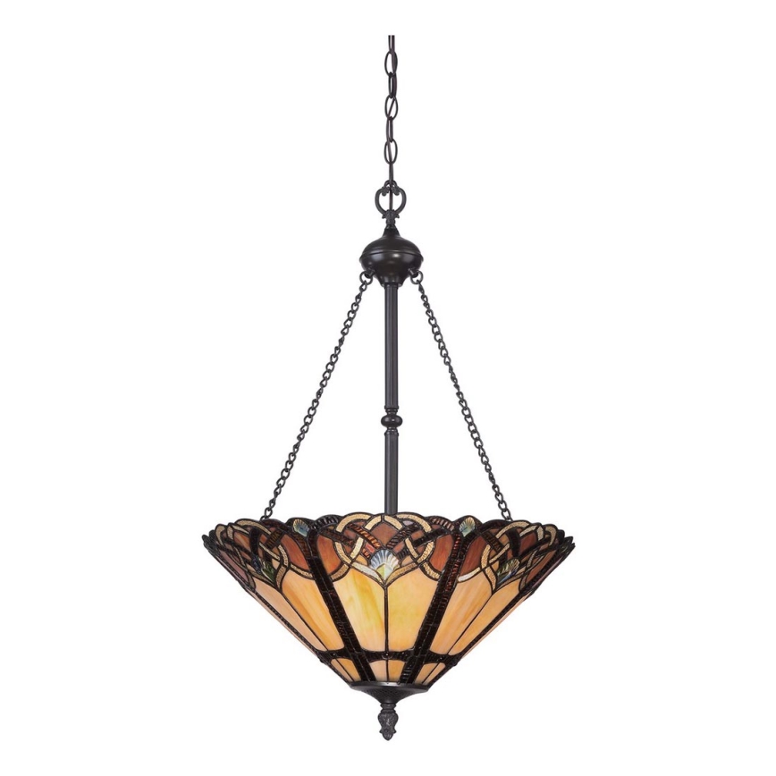 Elstead - Pakabinamas Tiffany BELLE sietynas ant grandinės 3xE27/100W/230V