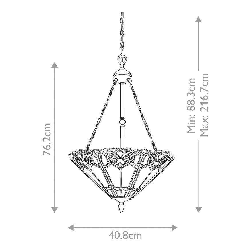 Elstead QZ-CAMBRIDGE-P - Sietynas ant grandinės BELLE 3xE27/100W/230V