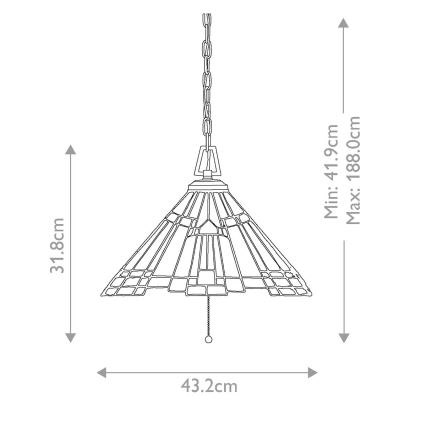 Elstead - Pakabinamas sietynas Tiffany INGLENOOK 3xE27/60W/230V