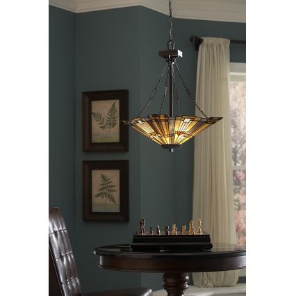 Elstead - Pakabinama liustra su grandine Tiffany INGLENOOK 3xE27/100W/230V