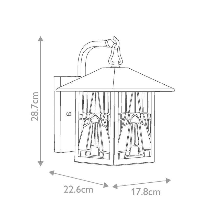 Elstead QZ-INGLENOOK2-S - Lauko sieninis šviestuvas INGLENOOK 1xE27/60W/230V IP44