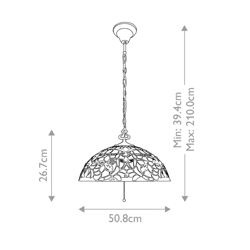 Elstead QZ-KAMI-P - Sietynas ant grandinės KAMI 3xE27/60W/230V