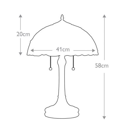 Elstead - Tiffany stalinis šviestuvas LARISSA 2xE27/60W/230V