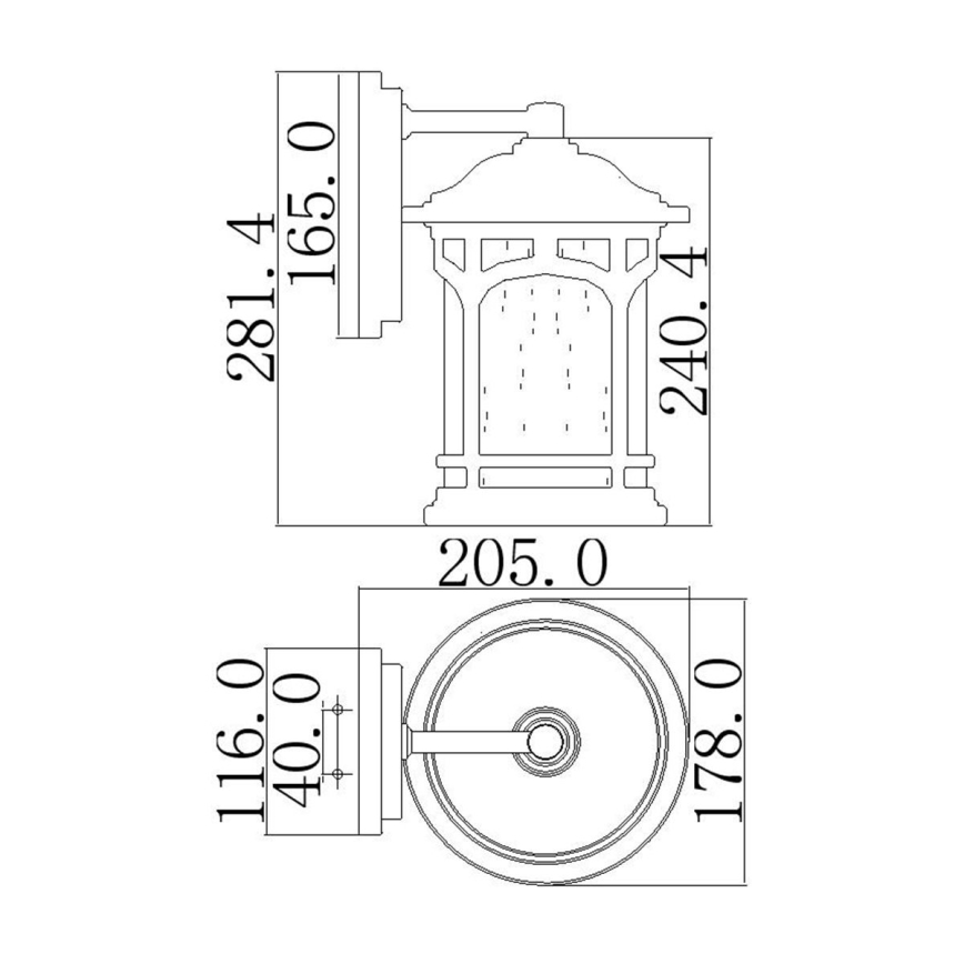 Elstead QZ-MARBLEHEAD2-S - Lauko sieninis šviestuvas MARBLEHEAD 1xE27/75W/230V IP44