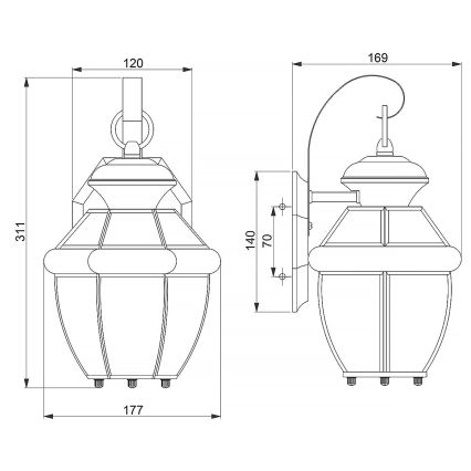 Elstead - Lauko sieninis šviestuvas NEWBURY 1xE27/60W/230V IP44