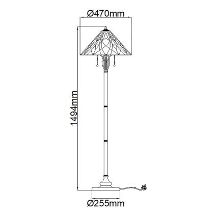 Elstead QZ-VICTORY-FL - Toršeras VICTORY 2xE27/60W/230V