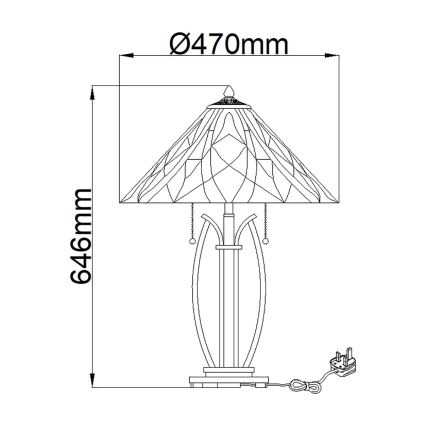Elstead QZ-VICTORY-TL - Stalinė lempa VICTORY 2xE27/60W/230V