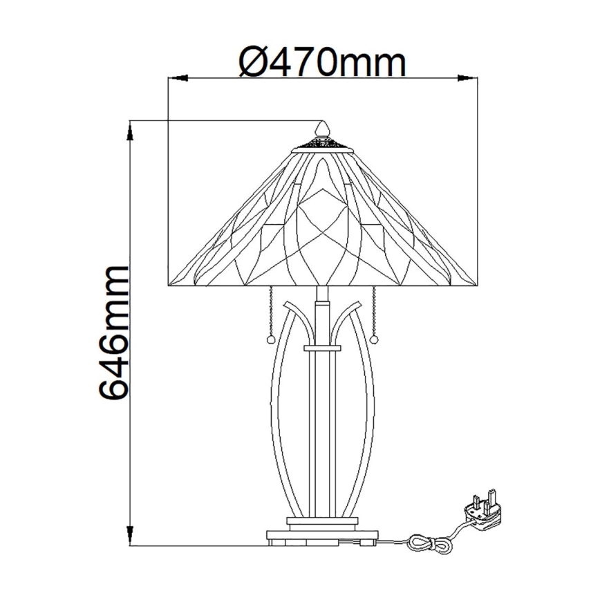 Elstead - Stalinis šviestuvas Tiffany VICTORY 2xE27/60W/230V