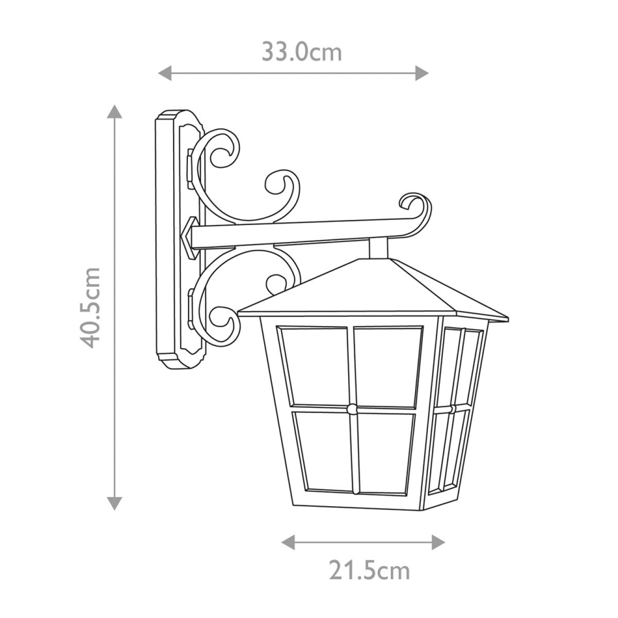 Elstead - Sieninis lauko šviestuvas CANTERBURY 1xE27/100W/230V IP43