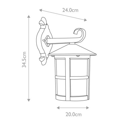Elstead - Sieninis lauko šviestuvas HEREFORD 1xE27/100W/230V IP43