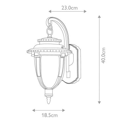 Elstead STL2-M-WB - Lauko sieninis šviestuvas ST LOUIS 1xE27/100W/230V IP44