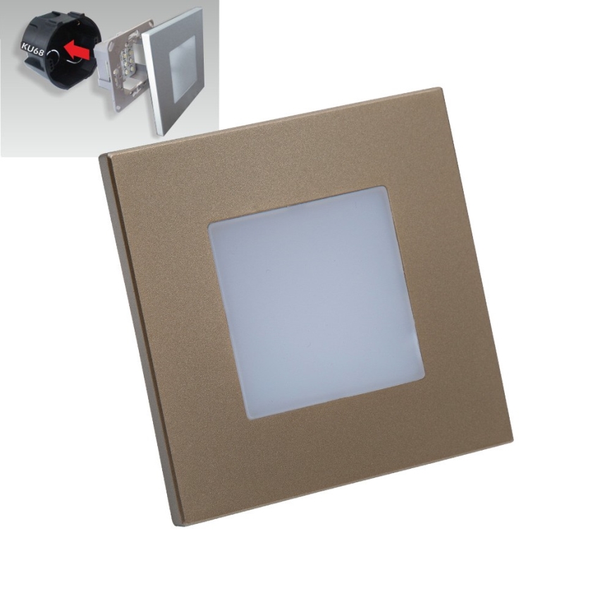 Emithor 48334 – LED Laiptų šviestuvas STEP LIGHT LED/1W/230V aukso spalva
