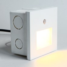 Emithor 70414 - LED Laiptų šviestuvas su jutikliu SUNNY LED/1W/230V baltas