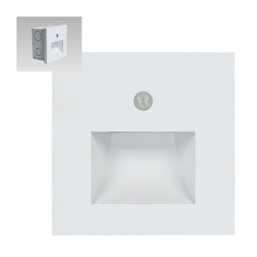 Emithor 70414 - LED Laiptų šviestuvas su jutikliu SUNNY LED/1W/230V baltas