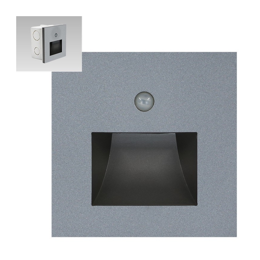 Emithor 70416 - LED Laiptų šviestuvas su jutikliu SUNNY LED/1W/230V pilkas
