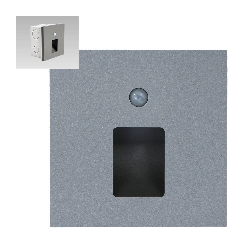 Emithor 70422 - LED laiptų šviestuvas su jutikliu VIX LED/1W/230V 4000K pilka