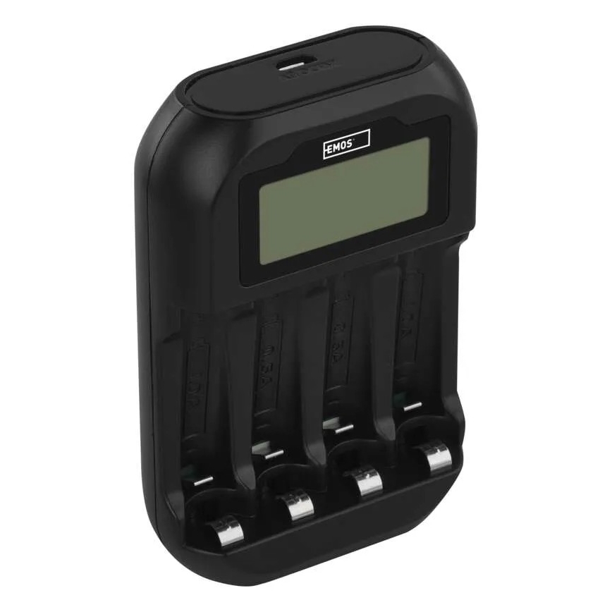 Baterijos įkroviklis su LCD ekranu 4xAA/AAA 5V