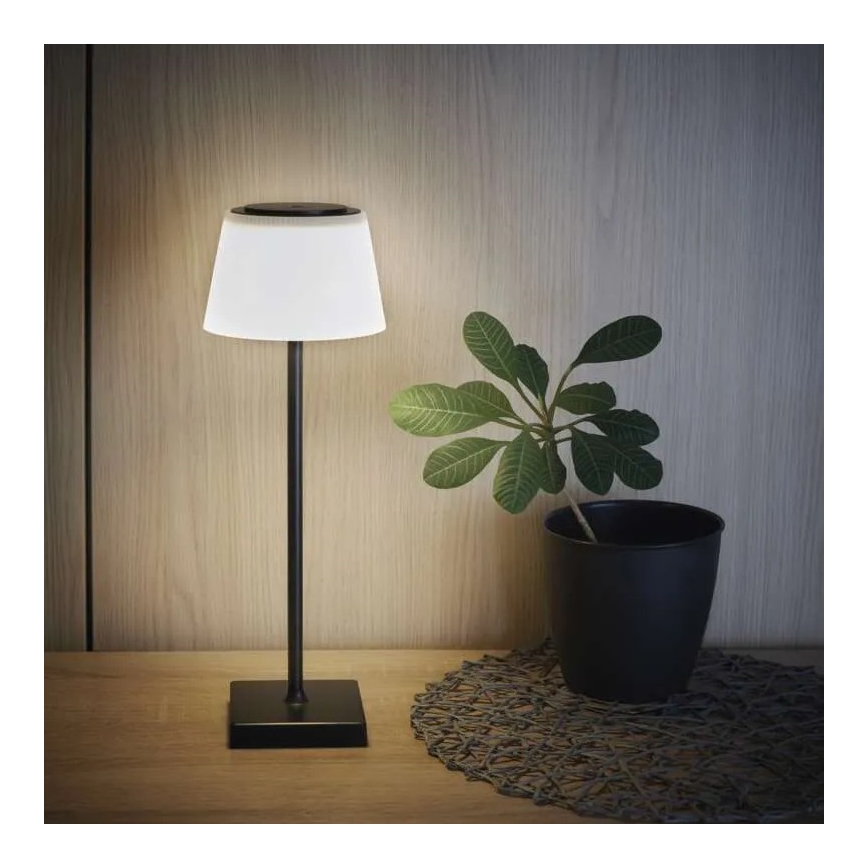 LED Pritemdoma įkraunama lempa KATIE LED/4W/10V 1800mAh IP44 CRI 90 juoda