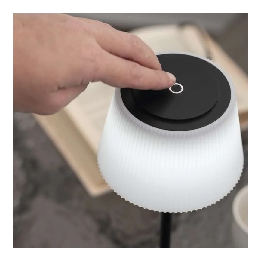 LED Pritemdoma įkraunama lempa KATIE LED/4W/10V 1800mAh IP44 CRI 90 juoda