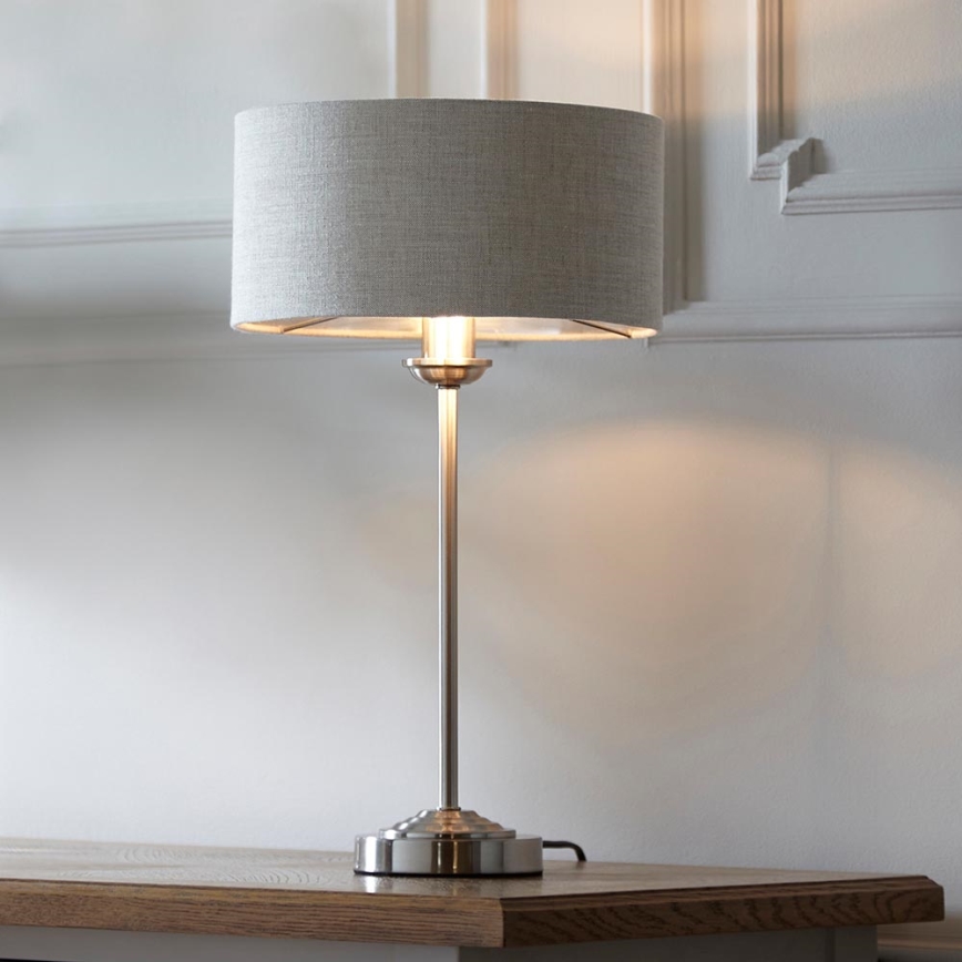 Endon 100646 – stalinis šviestuvas HIGHCLERE 1xE14/7W/230V, smėlio spalvos/matinis chromas, Ø 25 cm
