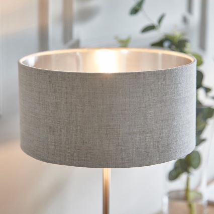 Endon 100646 – stalinis šviestuvas HIGHCLERE 1xE14/7W/230V, smėlio spalvos/matinis chromas, Ø 25 cm