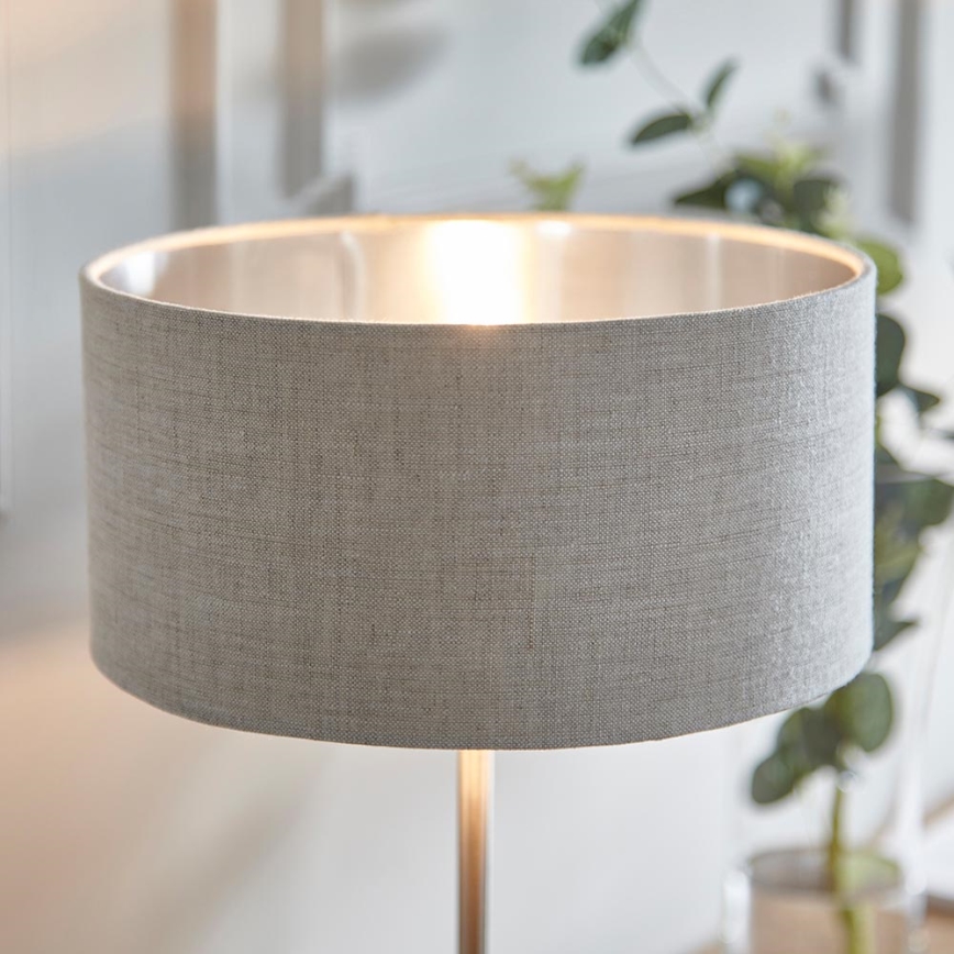 Endon 100646 – stalinis šviestuvas HIGHCLERE 1xE14/7W/230V, smėlio spalvos/matinis chromas, Ø 25 cm