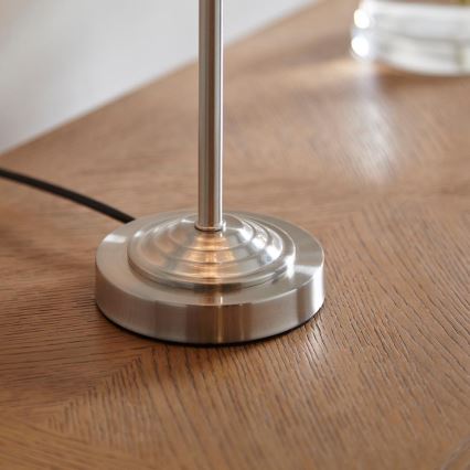 Endon 100646 – stalinis šviestuvas HIGHCLERE 1xE14/7W/230V, smėlio spalvos/matinis chromas, Ø 25 cm