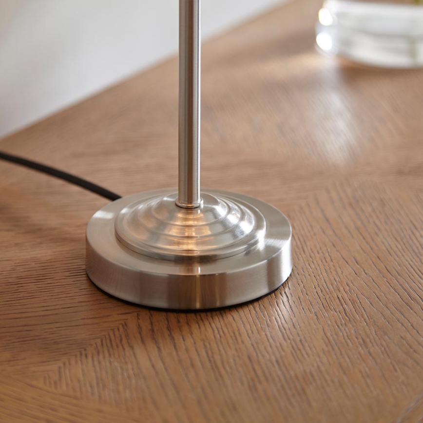 Endon 100646 – stalinis šviestuvas HIGHCLERE 1xE14/7W/230V, smėlio spalvos/matinis chromas, Ø 25 cm