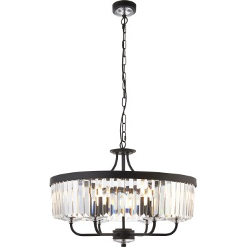 Endon 100711 - liustra ant grandinės CHESTERFIELD, 6xE14/6W/230V, skersmuo 55 cm, juoda