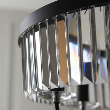 Endon 100711 - liustra ant grandinės CHESTERFIELD, 6xE14/6W/230V, skersmuo 55 cm, juoda