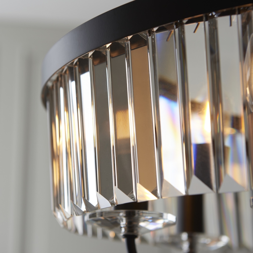 Endon 100711 - liustra ant grandinės CHESTERFIELD, 6xE14/6W/230V, skersmuo 55 cm, juoda