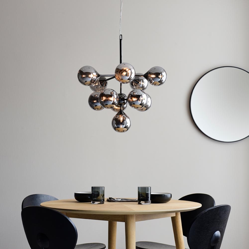 Endon 101147 - Liustra ant laido OSCAR 11xG9/18W/230V juoda/dūminė