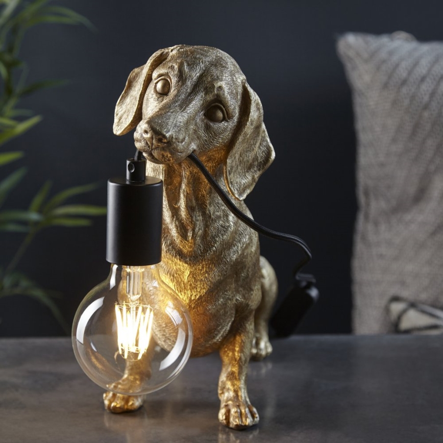 Endon 101187 - Stalinis šviestuvas DACHSHUND 1xE27/10W/230V auksas