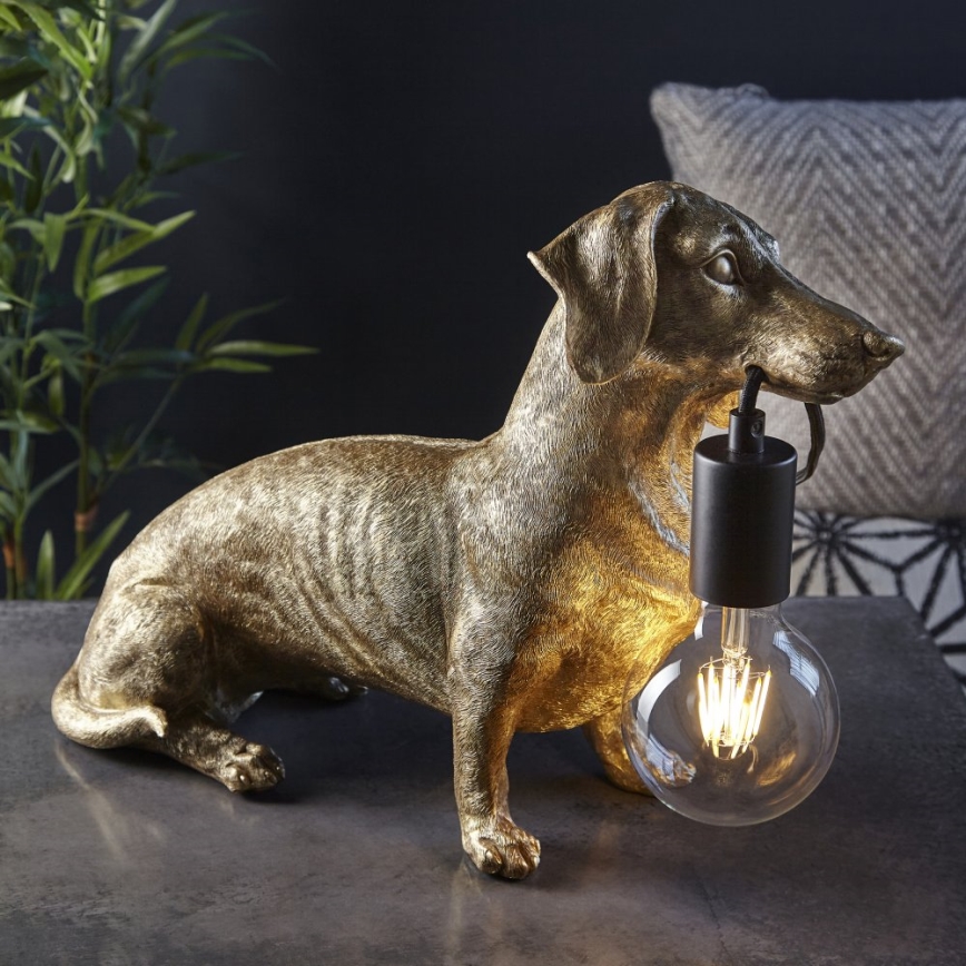 Endon 101187 - Stalinis šviestuvas DACHSHUND 1xE27/10W/230V auksas