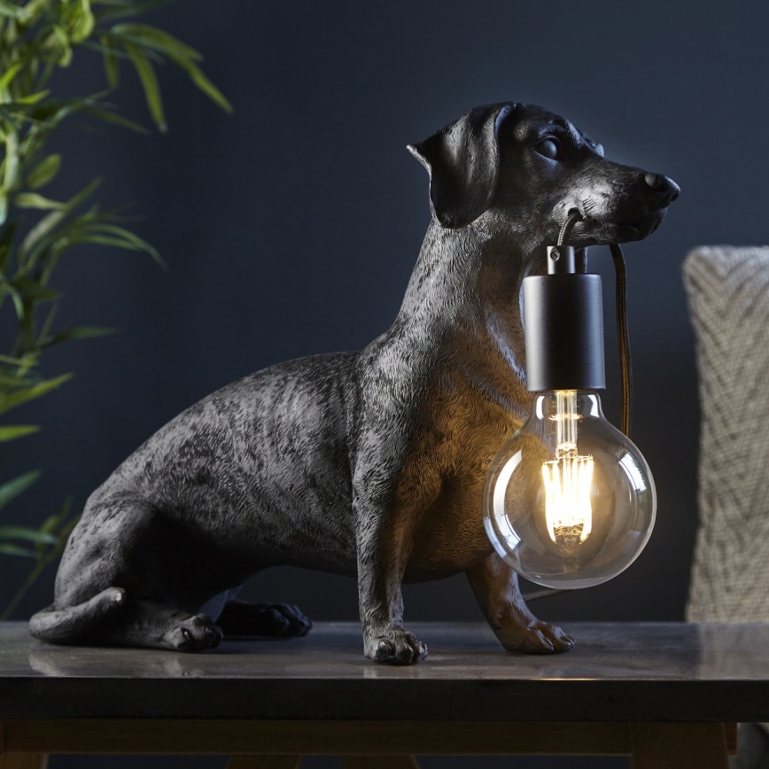 Endon 101188 - Stalinis šviestuvas DACHSHUND 1xE27/10W/230V juoda