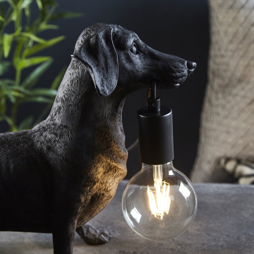 Endon 101188 - Stalinis šviestuvas DACHSHUND 1xE27/10W/230V juoda