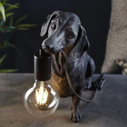 Endon 101188 - Stalinis šviestuvas DACHSHUND 1xE27/10W/230V juoda