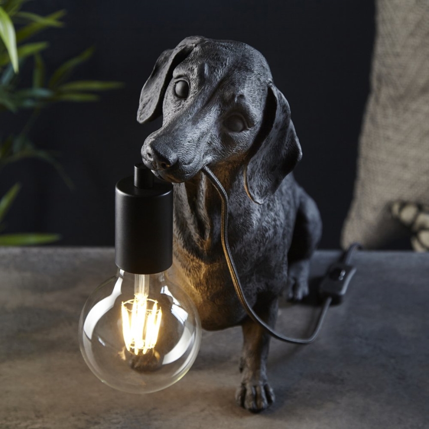 Endon 101188 - Stalinis šviestuvas DACHSHUND 1xE27/10W/230V juoda