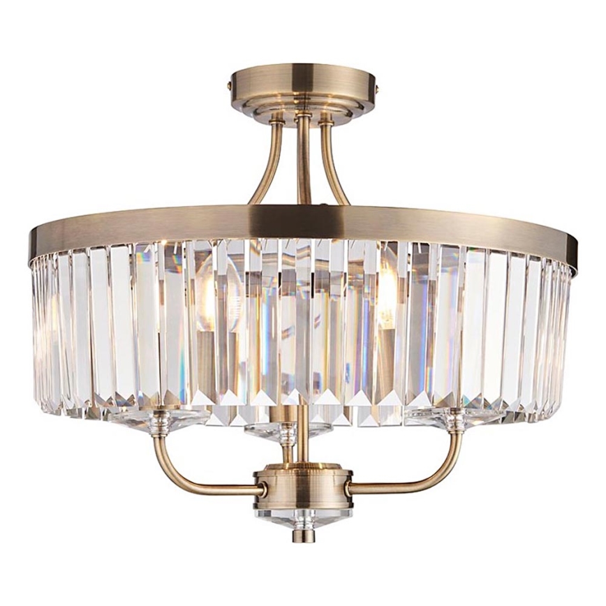 Endon 102506 - Tvirtinamas sietynas CHESTERFIELD 3xE14/6W/230V diametras 45 cm žalvaris