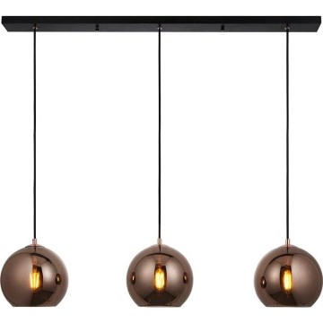 Endon 102929 - Pakabinamas sietynas BOLI 3xE27/10W/230V juoda/dūminis ruda