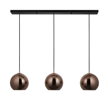 Endon 102929 - Pakabinamas sietynas BOLI 3xE27/10W/230V juoda/dūminis ruda