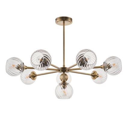 Endon 103172 - Sietynas ant stulpo ALLEGRA 8xE14/7W/230V žalvaris/permatoma