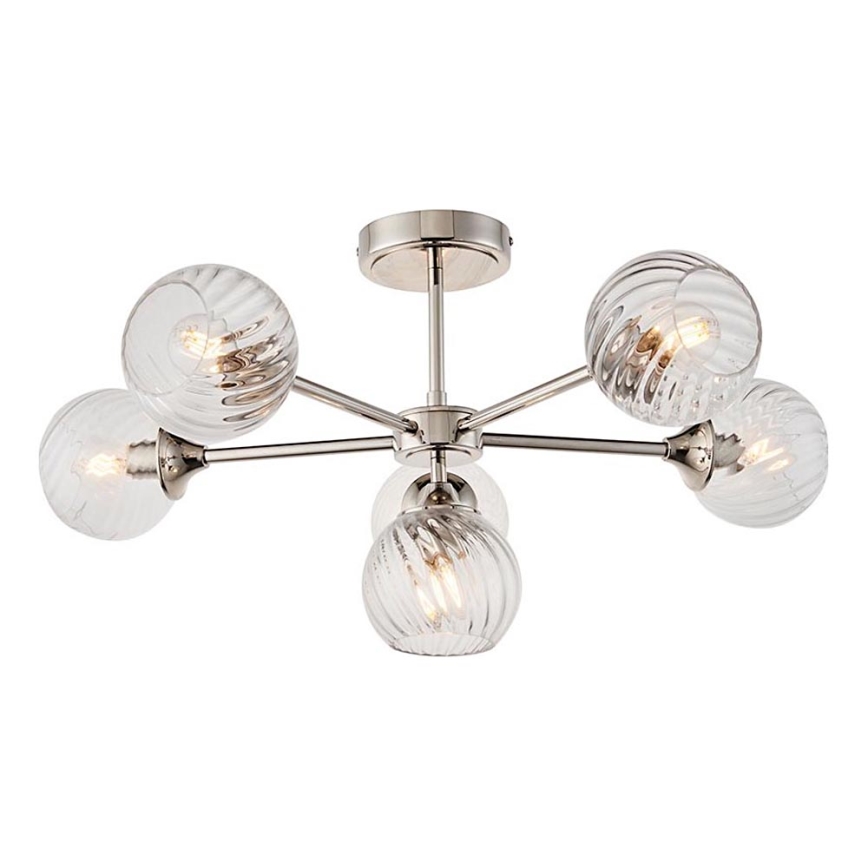 Endon 104050 - Sietynas ant stulpo ALLEGRA 6xE14/7W/230V blizgus chromas/permatoma