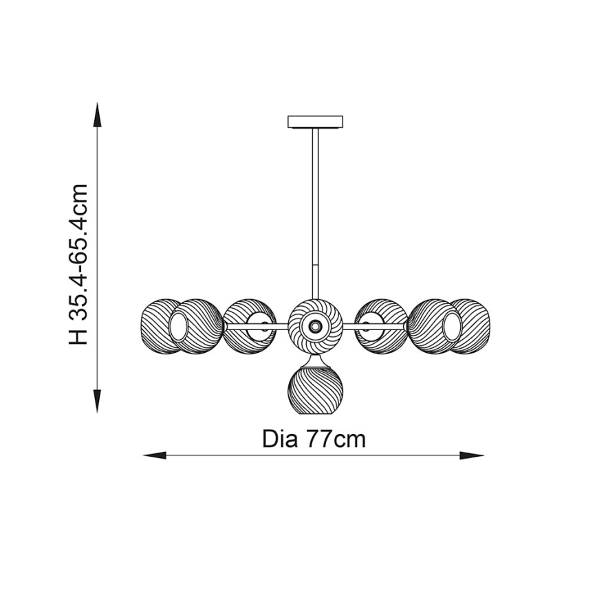 Endon 104051 - Pakabinamas šviestuvas ant strypo ALLEGRA 8xE14/7W/230V blizgus chromas