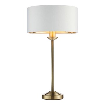 Endon 104054 - Stalinis šviestuvas HIGHCLERE 1xE14/7W/230V balta/žalvaris diametras 25 cm