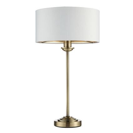 Endon 104054 - Stalinis šviestuvas HIGHCLERE 1xE14/7W/230V balta/žalvaris diametras 25 cm