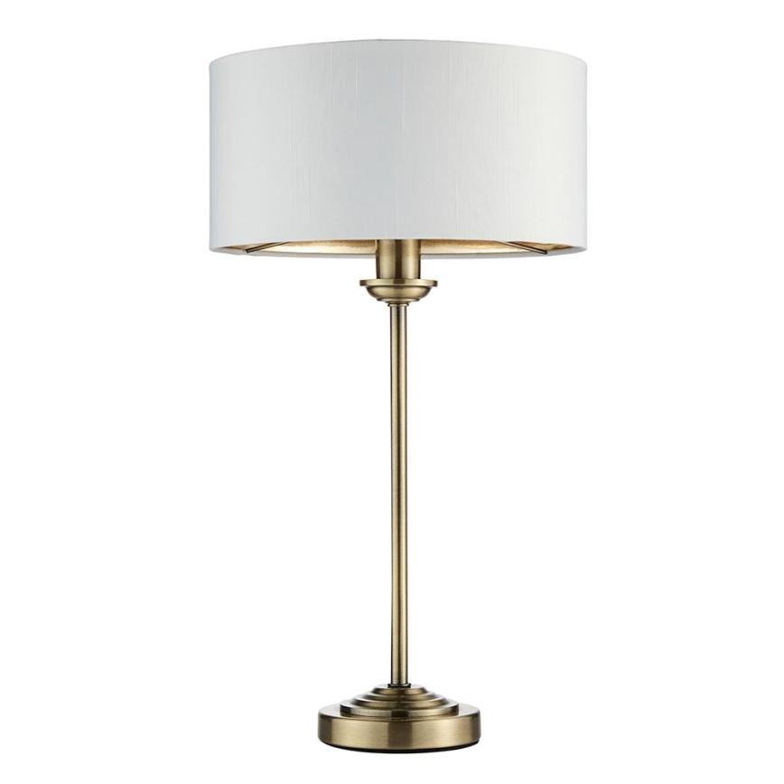 Endon 104054 - Stalinis šviestuvas HIGHCLERE 1xE14/7W/230V balta/žalvaris diametras 25 cm